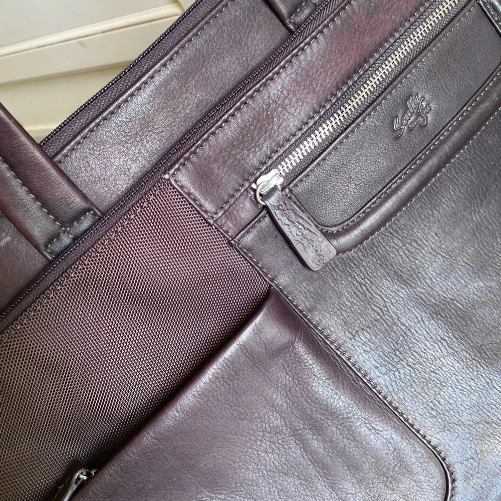 Scully Gusset Chocolate Laptop Briefcase - Picture 10 of 16